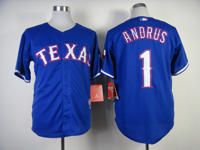 Men Texas Rangers 1 Andrus Blue MLB Jerseys